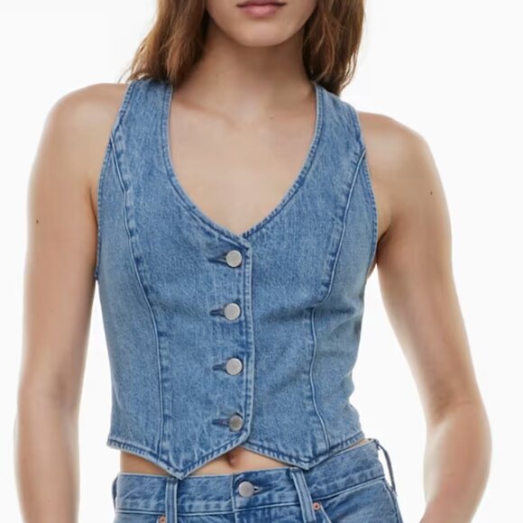 Denim Forum - The '90s Mia Denim Vest - Picture 1 of 4